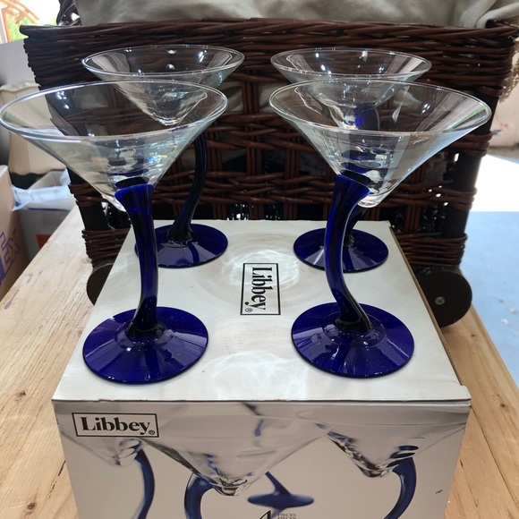 Libbey Other - Four Swerve Cobalt Matini/Cocktails